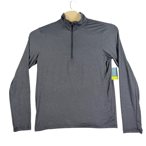 tek gear Other - Tek Gear Quarter Zip Pullover Mens M Charcoal Gray Soft Tek UPF 40 Thumbhole NEW
